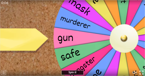 Detective Stories Interactive Spin The Wheel Worksheet