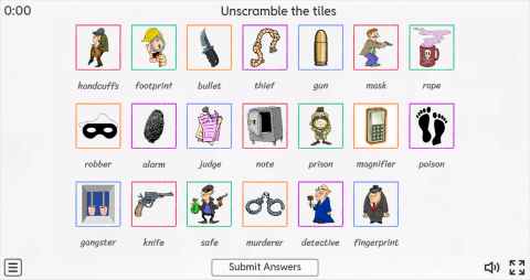 Detective Stories ESL Interactive Vocabulary Worksheets