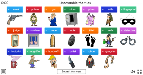 Detective Stories ESL Interactive Vocabulary Worksheets