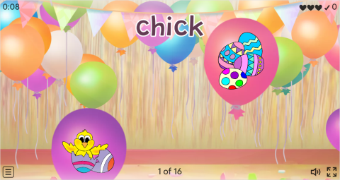 Easter ESL Vocabulary Flying Fruit Game