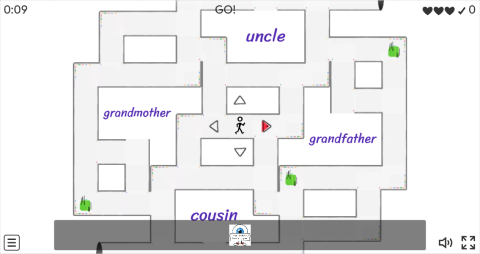 Family Members ESL Vocabulary Maze Chase Game