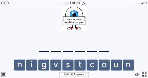 Family Members Interactive Spell The Word Worksheet