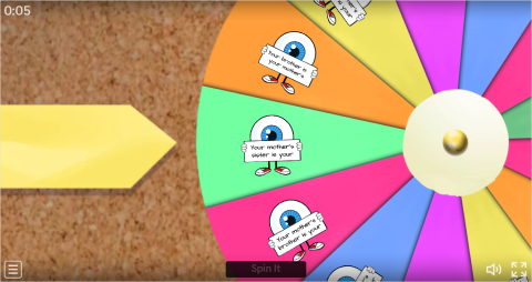 Family Members Interactive Spin The Wheel Worksheet