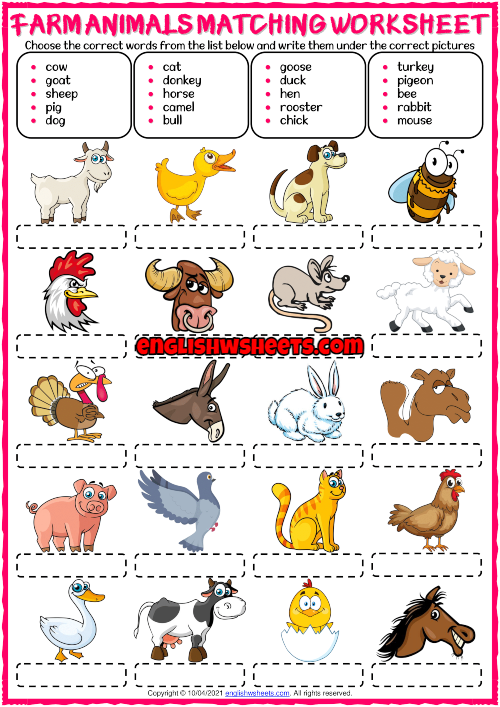 farm-animals-esl-vocabulary-matching-exercise-worksheet