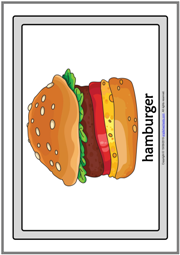 Fast Food ESL Printable Flashcards With Words for Kids