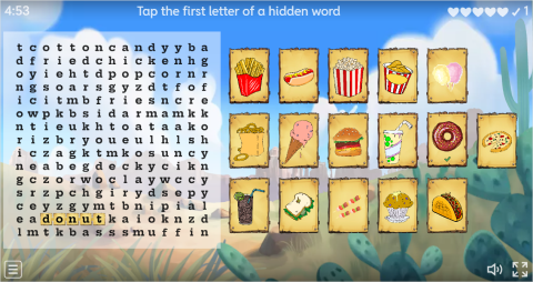 Fast Food ESL Interactive Wordsearch Puzzle