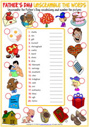 father s day esl vocabulary worksheets