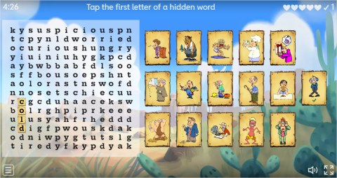 Feelings Vocabulary ESL Interactive Wordsearch Puzzle