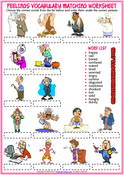 feelings-esl-vocabulary-matching-exercise-worksheet