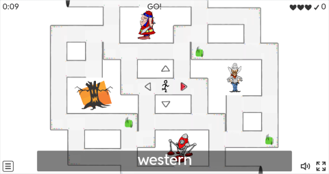 Types of Films ESL Vocabulary Maze Chase Game