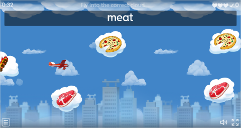 Food and Drinks ESL Vocabulary Airplane Game