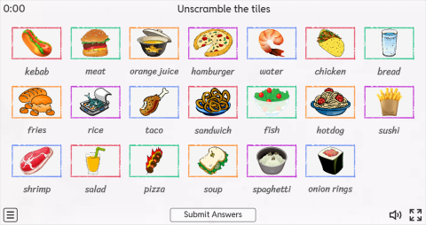 Food and Drinks ESL Interactive Match Up Worksheet