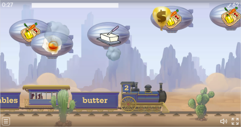 Food and Drinks ESL Vocabulary Balloon Pop Game