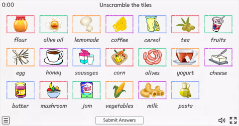 Food and Drinks ESL Interactive Match Up Worksheet