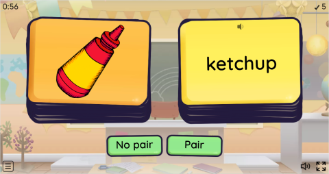 Food and Drinks ESL Pair or No Pair Worksheet