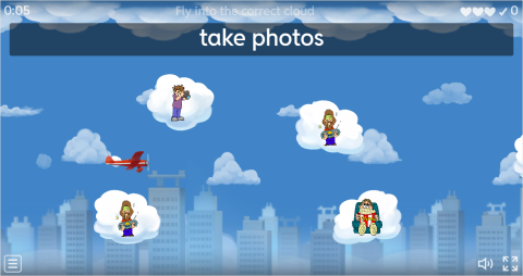Free Time Activities ESL Vocabulary Airplane Game