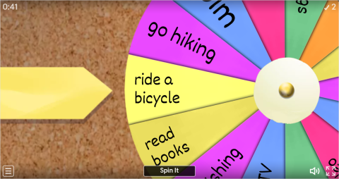 Free Time Activities ESL Spin The Wheel Worksheet