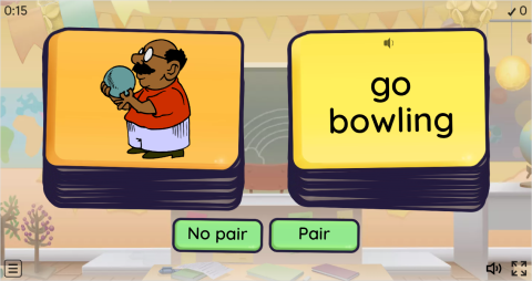 Free Time Activities ESL Pair or No Pair Worksheet