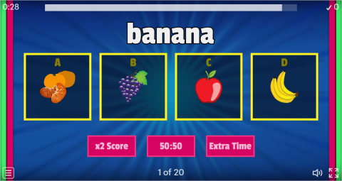 Fruits ESL Interactive Vocabulary Quiz Show