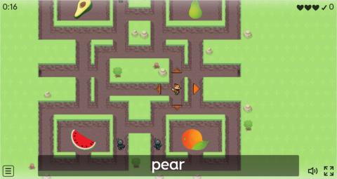 Fruits ESL Vocabulary Maze Chase Game