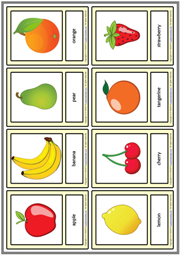 Fruits ESL Printable Vocabulary Learning Cards For Kids
