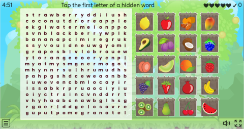 Fruits ESL Interactive Wordsearch Puzzle