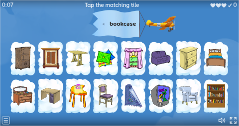 Furniture ESL Interactive Find The Match Worksheet