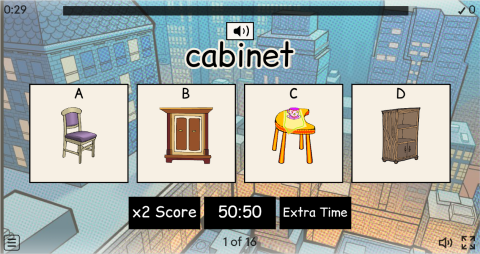 Furniture ESL Interactive Vocabulary Quiz Show
