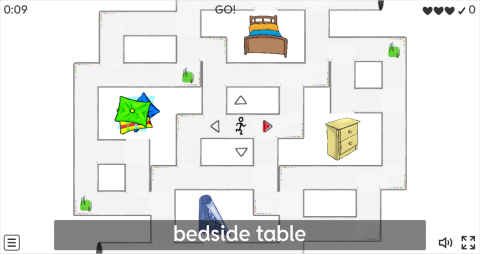 Furniture ESL Vocabulary Maze Chase Game