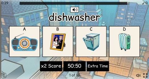Furniture ESL Interactive Vocabulary Quiz Show