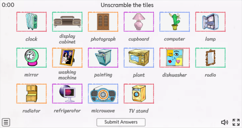 Furniture ESL Interactive Match Up Worksheet