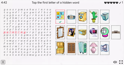 Furniture ESL Interactive Wordsearch Puzzle