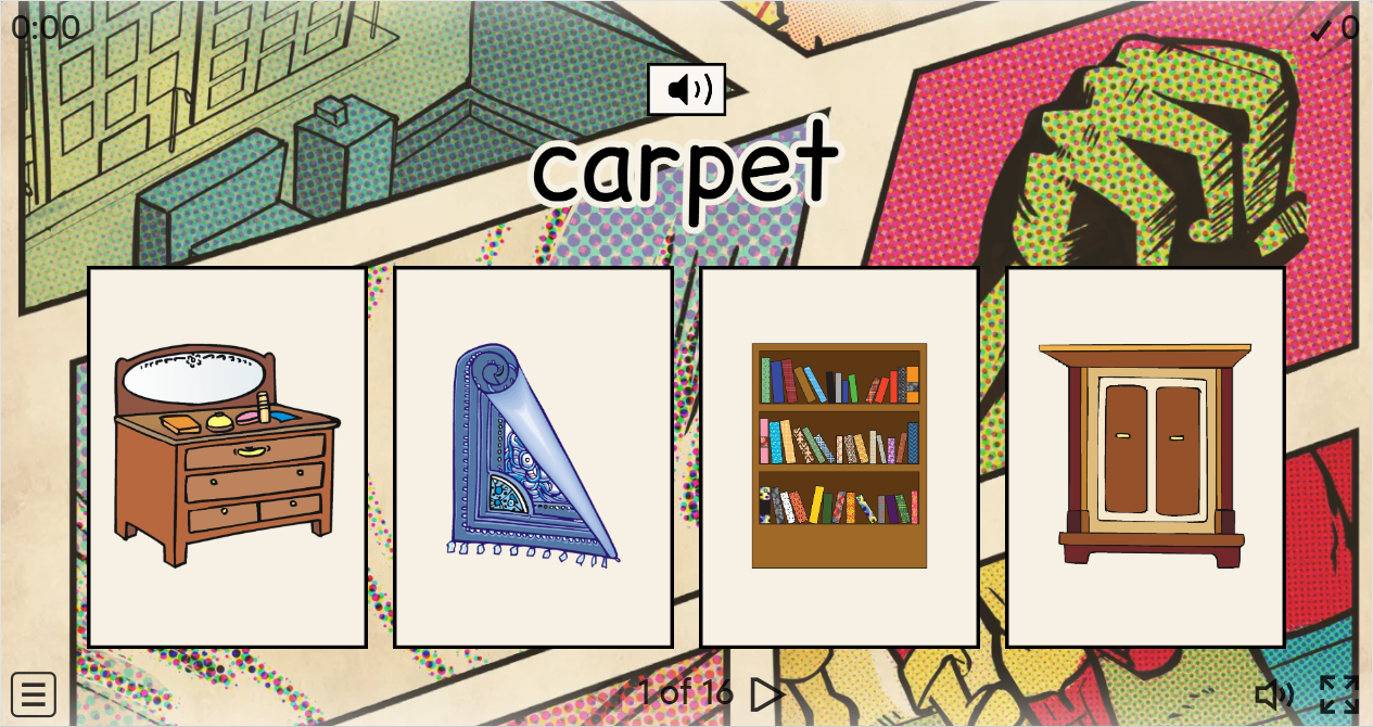 Furniture ESL Interactive Vocabulary Quiz