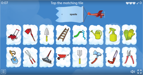 Gardening Tools Interactive Find The Match Worksheet