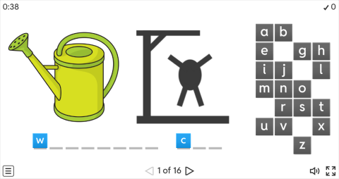 Gardening Tools ESL Interactive Hangman Game