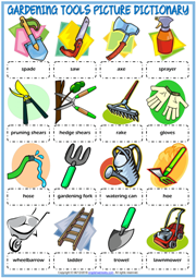 Gardening Tools Esl Printable Vocabulary Worksheets