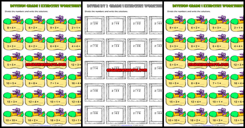 Grade 1 Division Printable Maths Worksheets And Exercises