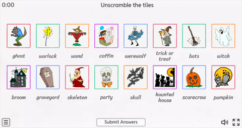 Halloween ESL Interactive Match Up Worksheet