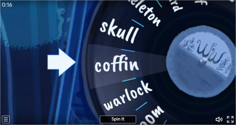Halloween ESL Interactive Spin The Wheel Worksheet