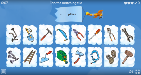 Hand Tools ESL Interactive Find The Match Worksheet