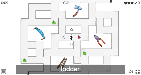 Hand Tools ESL Vocabulary Maze Chase Game