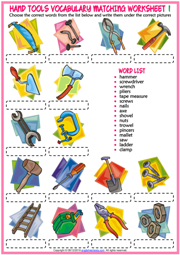 Hand Tools ESL Vocabulary Worksheets