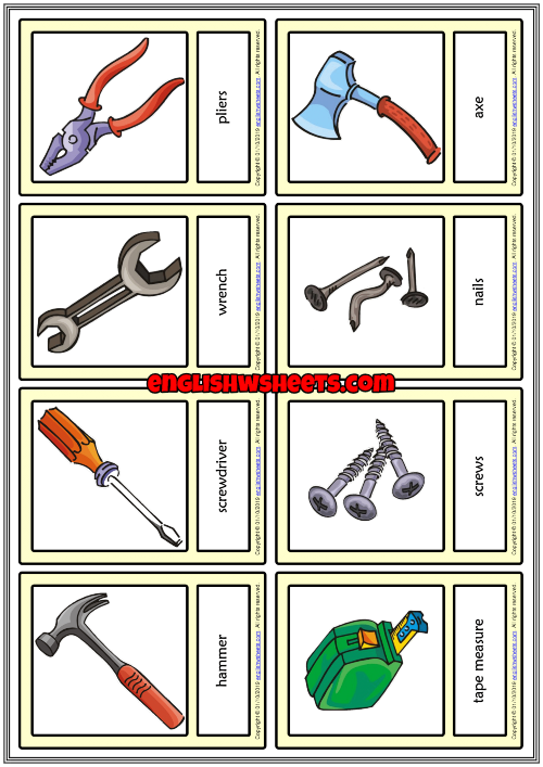 Tool and Instruments Chart  Vocabulary tools, Tools, Hand tools names