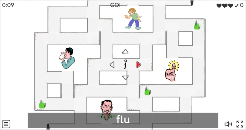 Health Problems ESL Vocabulary Maze Chase Game