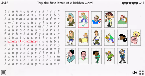 Health Problems ESL Interactive Wordsearch Puzzle