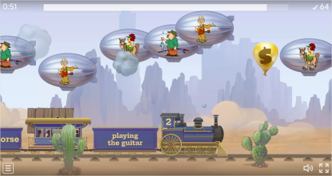 Hobbies ESL Vocabulary Balloon Pop Game