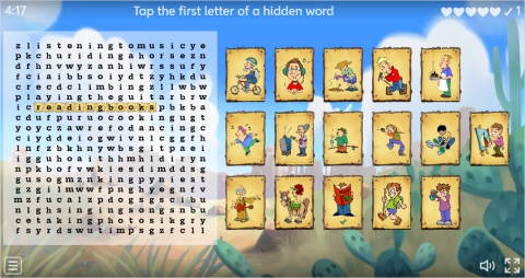 Hobbies Vocabulary ESL Interactive Wordsearch Puzzle
