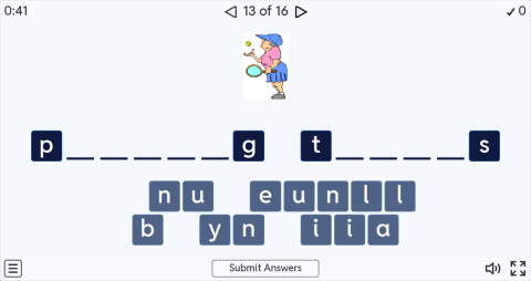 Hobbies ESL Interactive Spell The Word Worksheet