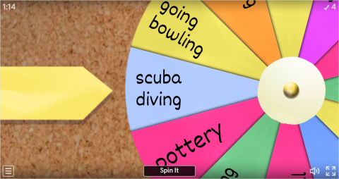Hobbies ESL Interactive Spin The Wheel Worksheet
