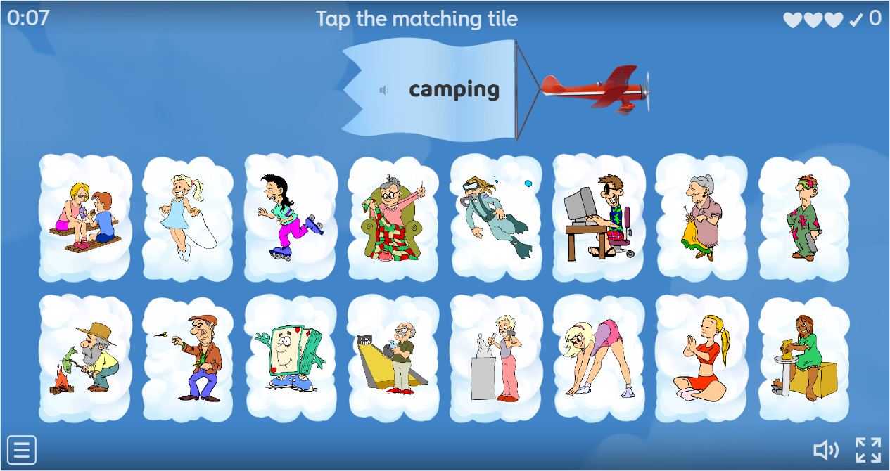 Hobbies ESL Interactive Find The Match Worksheet